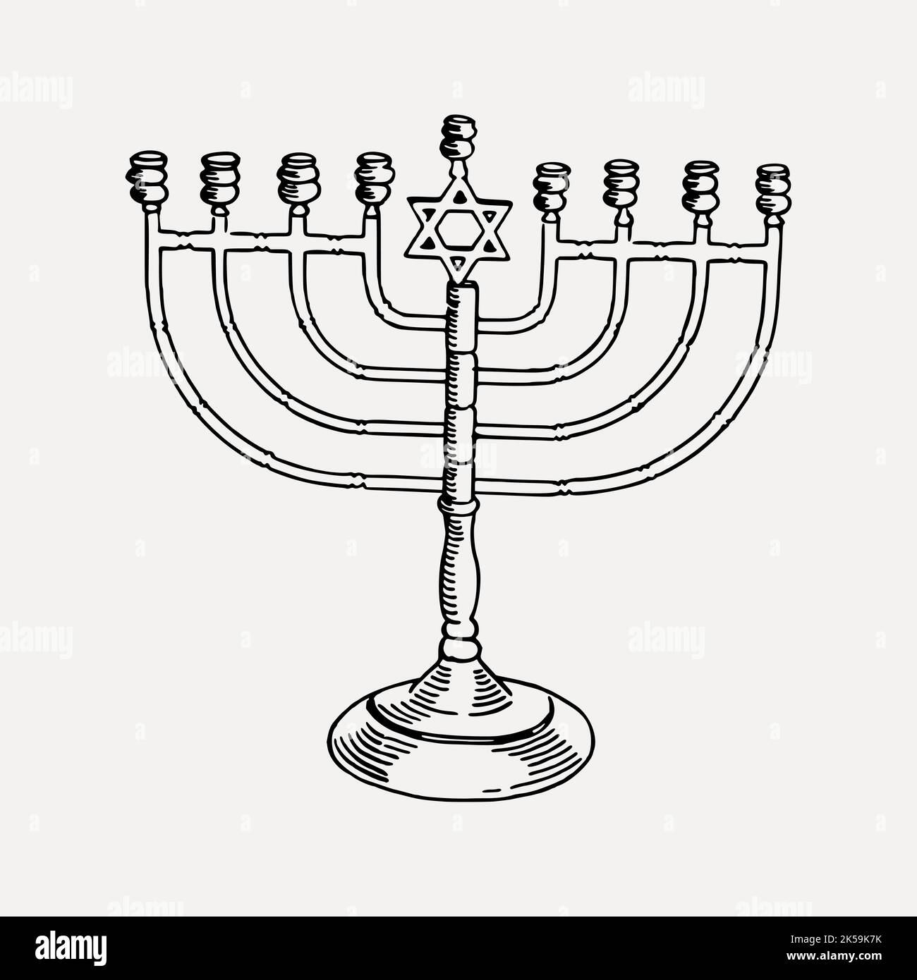 Candelabra drawing, vintage object illustration vector Stock Vector