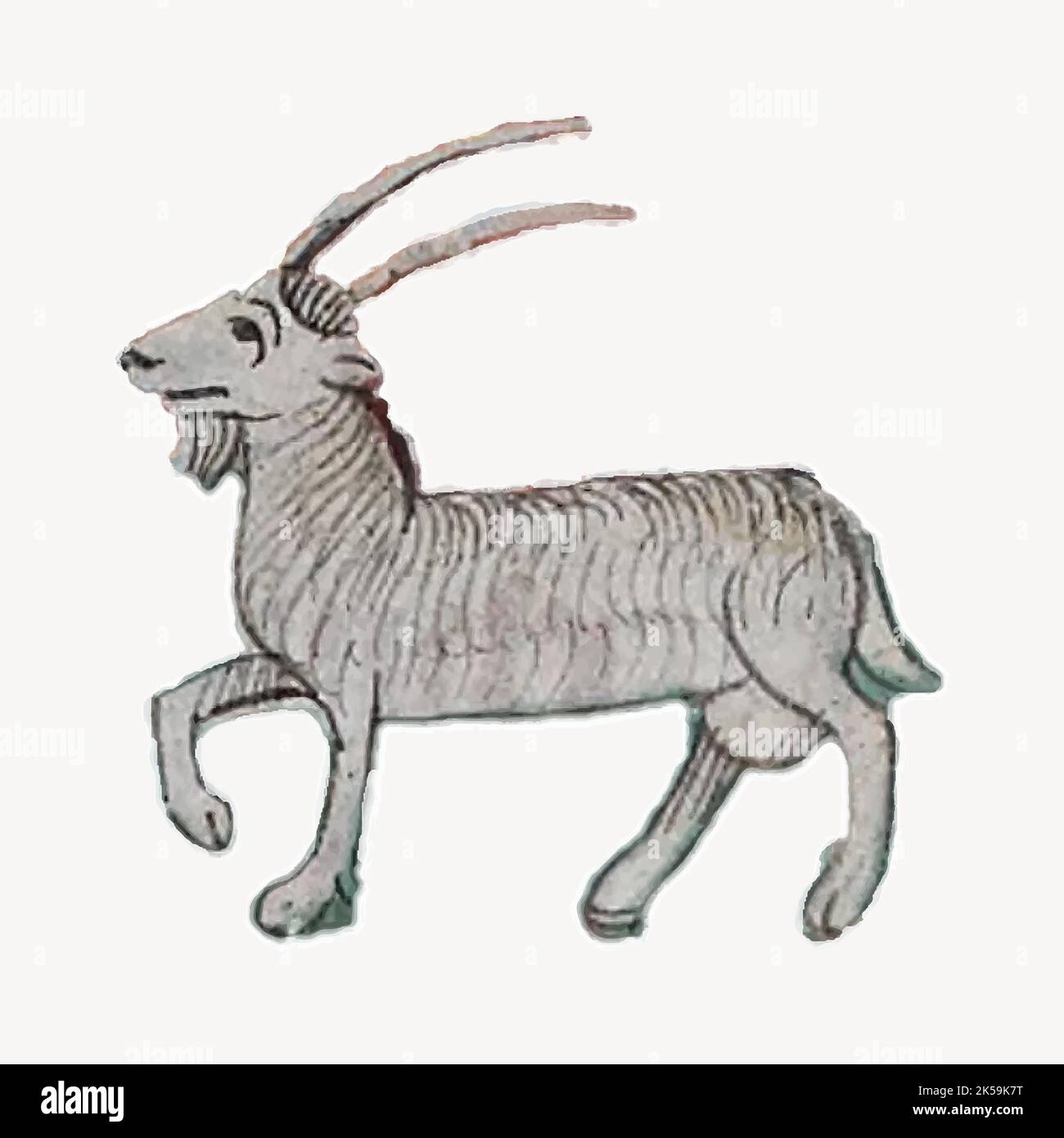 Mythical goat clipart vintage hand drawn vector Stock Vector Image