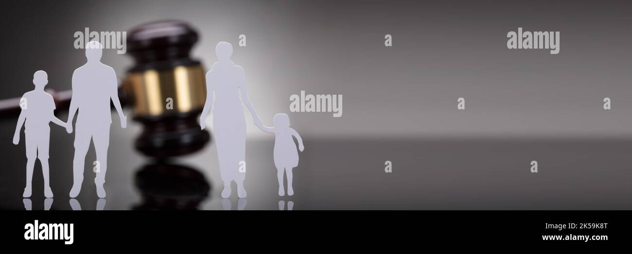 Family Divorce And Child Custody In Legal Law Court Stock Photo