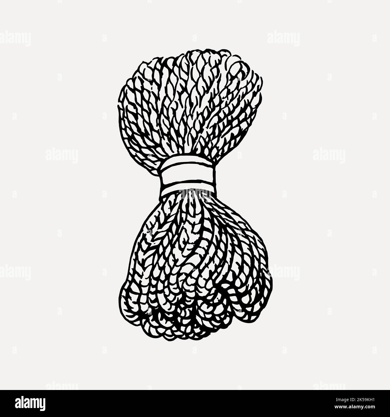 Rope drawing, vintage object illustration vector Stock Vector Image