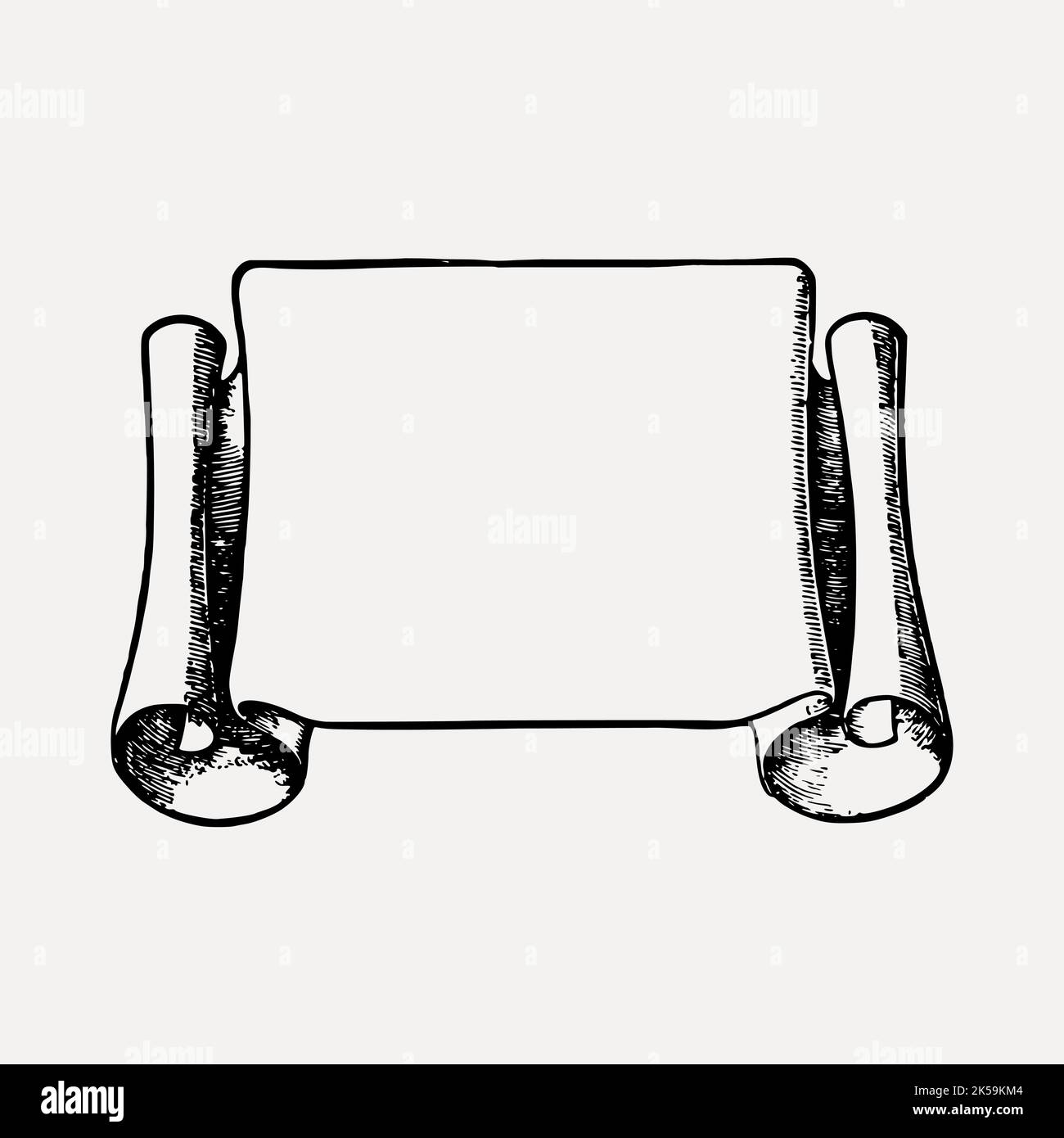 Old paper frame drawing, vintage illustration vector Stock Vector Image