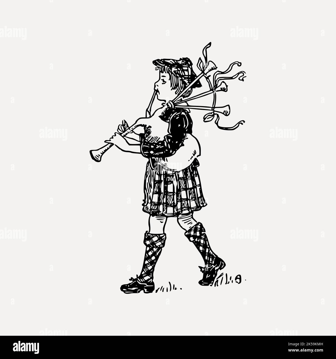 Bagpipes boy drawing hires stock photography and images Alamy