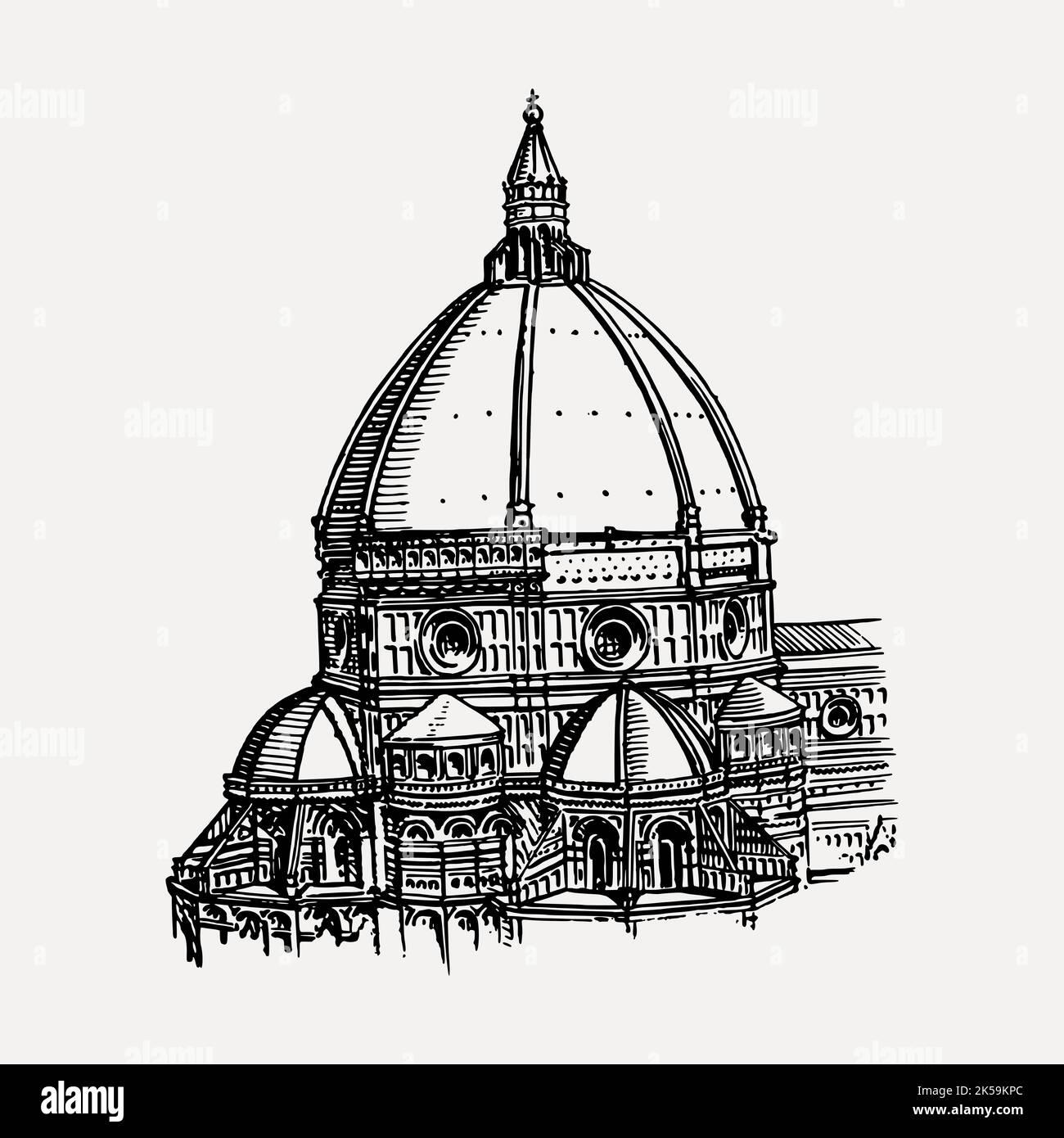 Cathedral dome clipart, vintage hand drawn vector Stock Vector Image ...