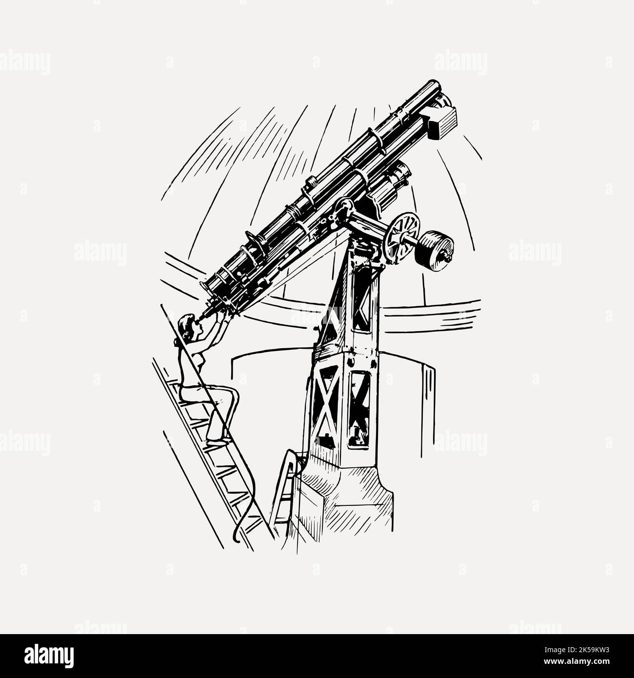 Astronomical telescope drawing, vintage object illustration vector Stock Vector Image & Art Alamy