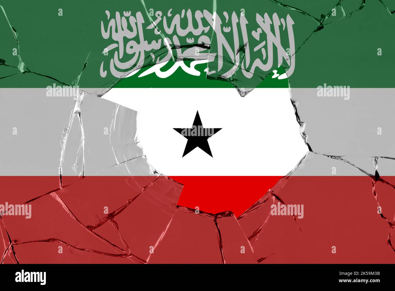 3D Flag of Somaliland on a glass breakage background Stock Photo - Alamy