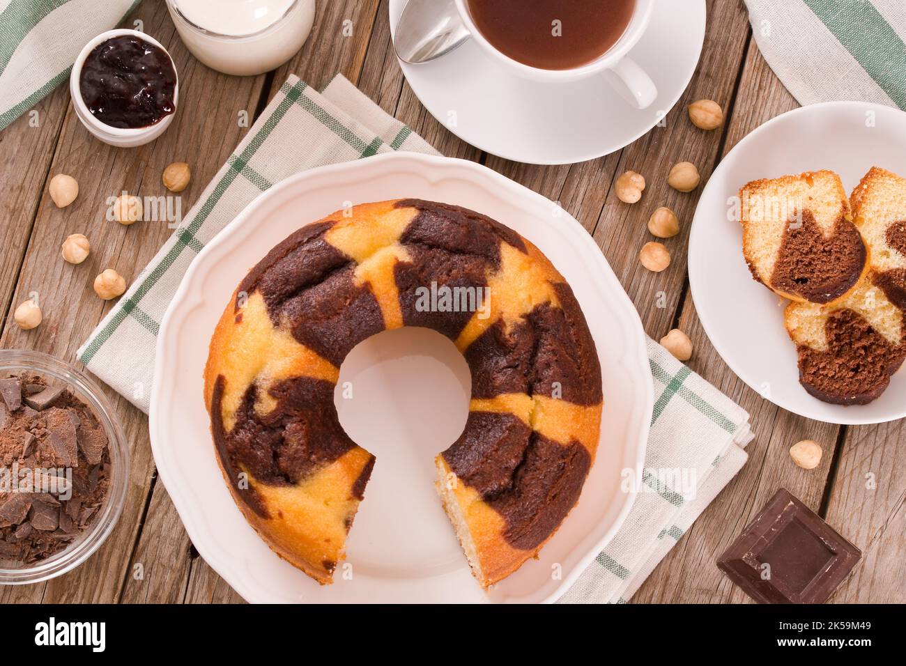 Marble ring cake Stock Photo Alamy