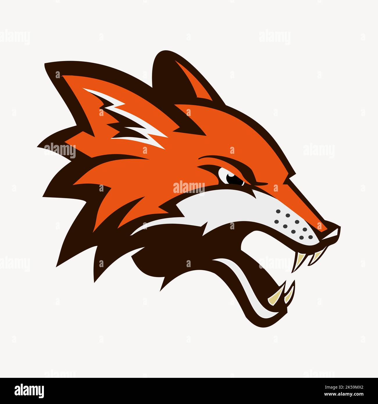 Angry fox clipart, animal illustration vector Stock Vector Image & Art ...