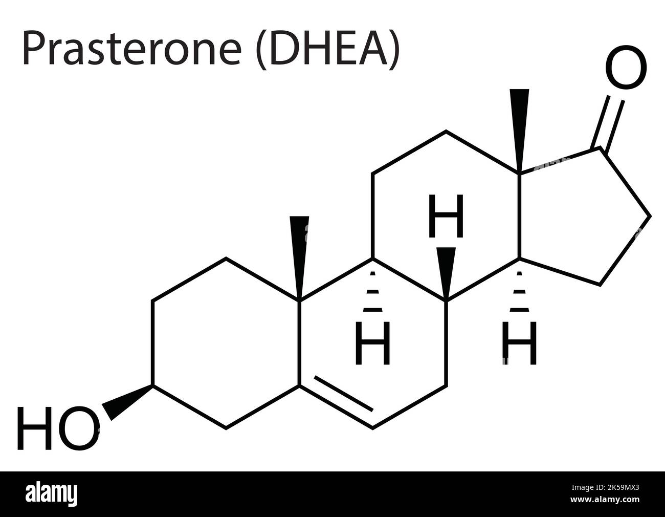 Prasterone DHEA Skeletal Structure Molecule Vector Editable file Stock