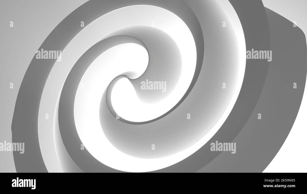 3D rendering of simple spiral structure with bright atmosphere in ...