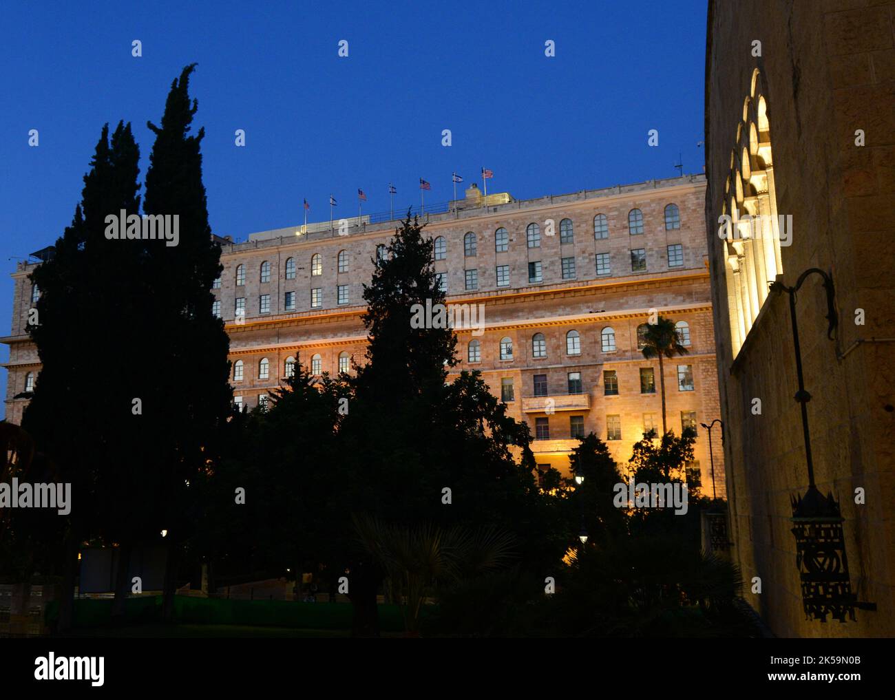 The King David hotel during president Biden visit to Jerusalem in July, 2022. Stock Photo