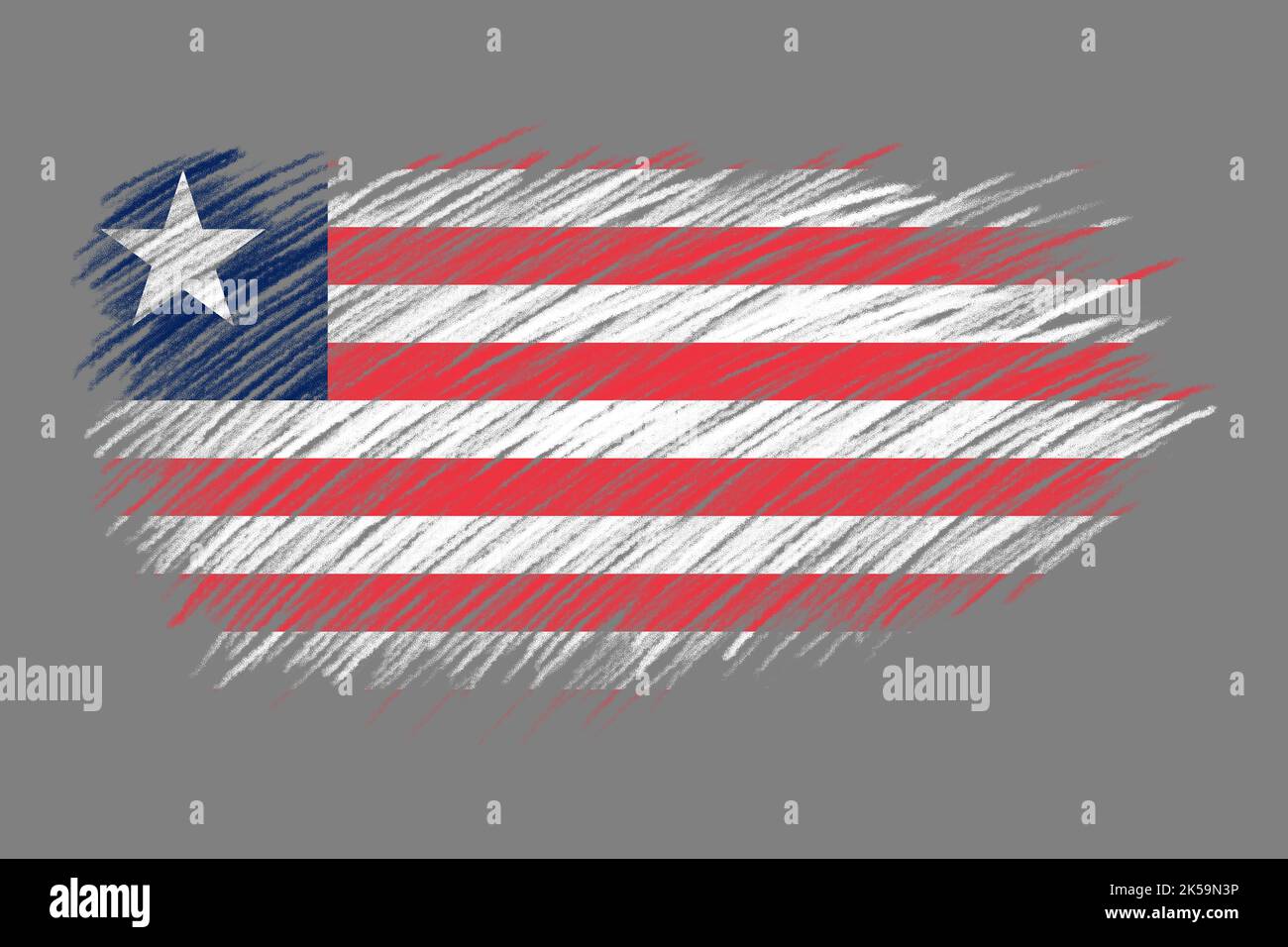 3D Flag of Liberia on vintage style brush background Stock Photo - Alamy