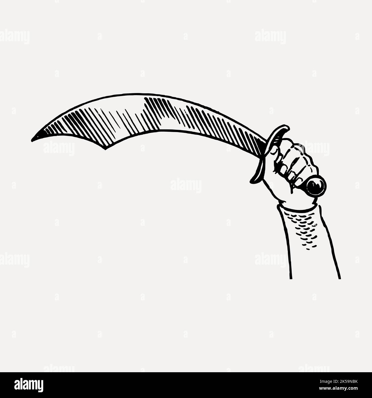 Man holding sword clipart, vintage hand drawn vector Stock Vector Image ...