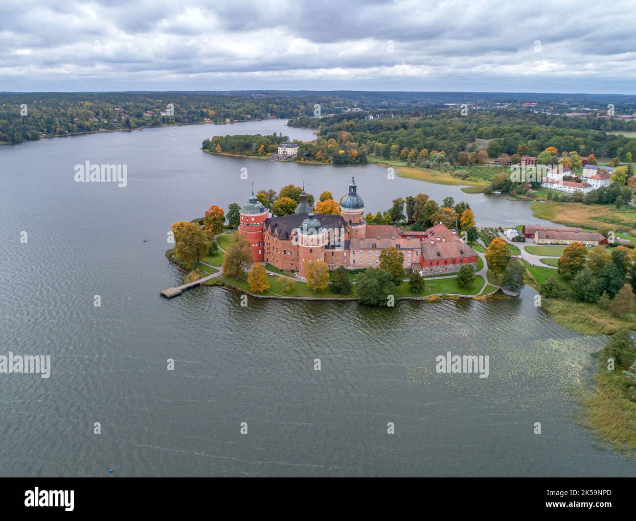Aerial View Of Swedish 16 Th Century Gripsholm Castle Located In 