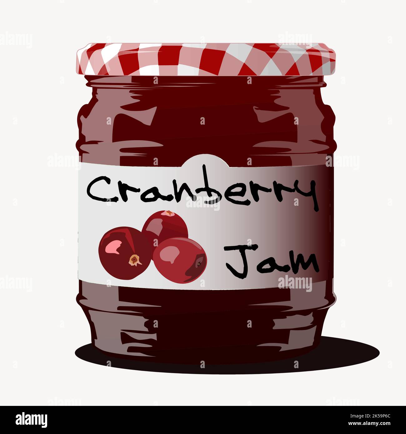 Cranberry jam clipart, bread spread illustration vector Stock Vector