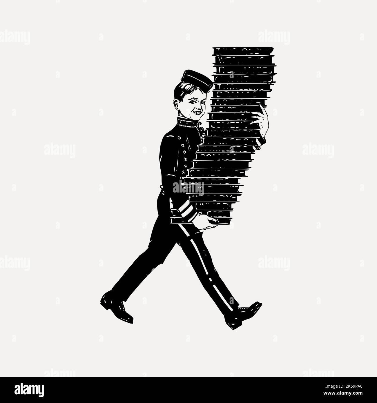 Bellhop clipart, drawing illustration vector Stock Vector Image & Art