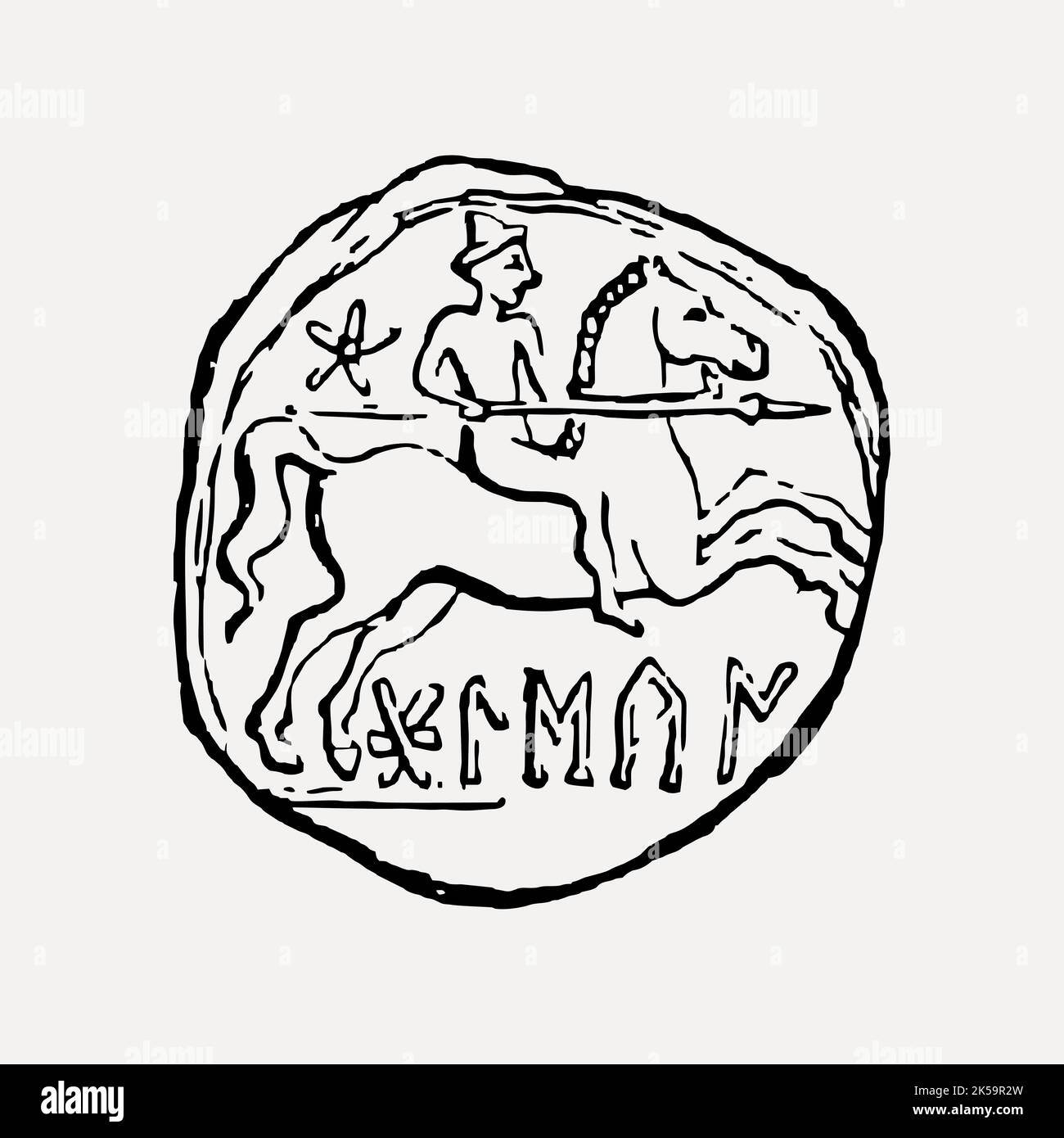 Old coin clipart, drawing illustration vector Stock Vector Image & Art