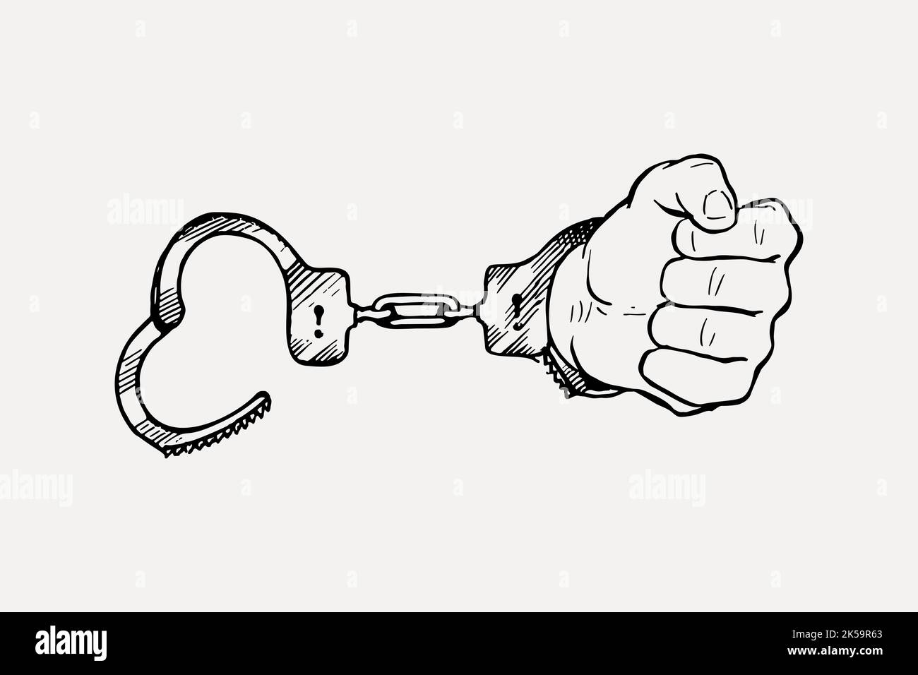 Handcuffs clipart, drawing illustration vector Stock Vector Image & Art
