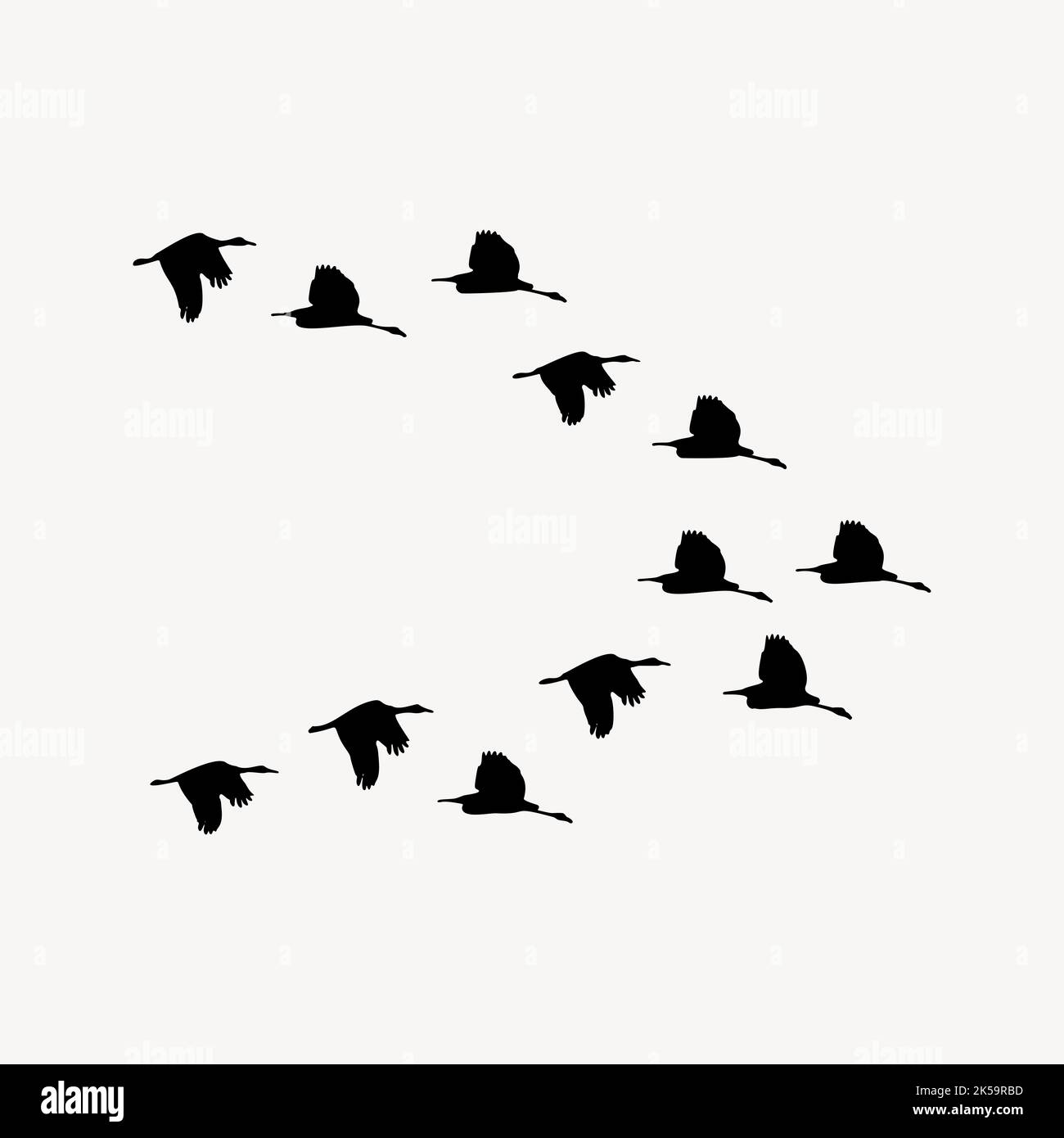 Bird flock silhouette collage element vector Stock Vector Image & Art ...