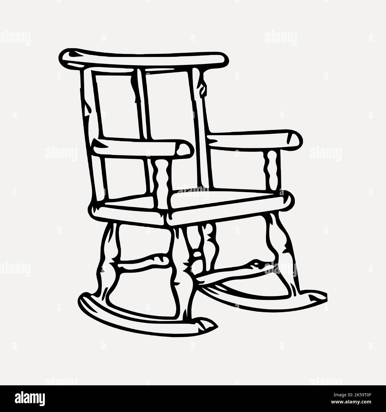 Rocking chair clipart, drawing illustration vector Stock Vector Image