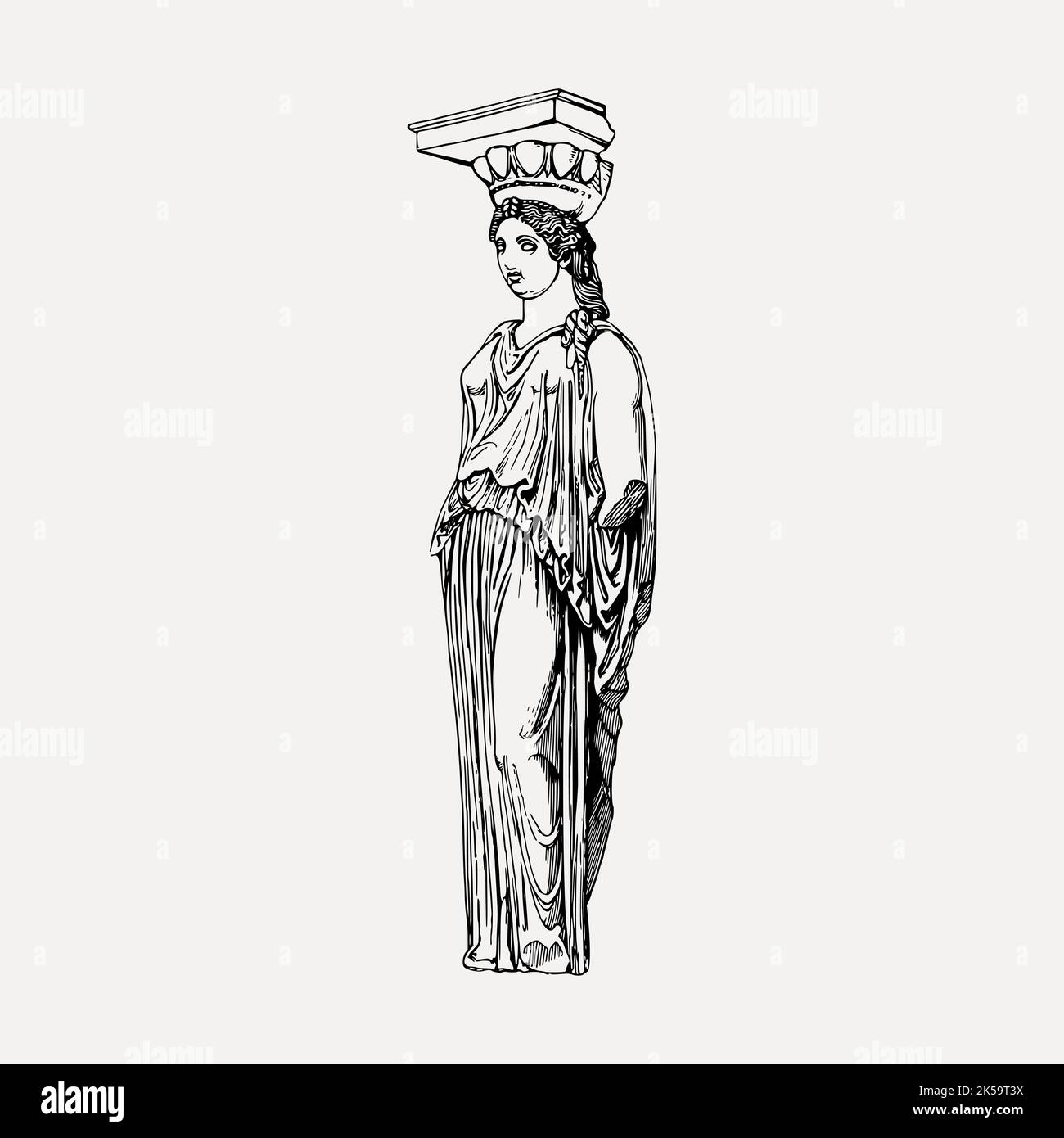 Artemis statue clipart, vintage hand drawn vector Stock Vector Image ...