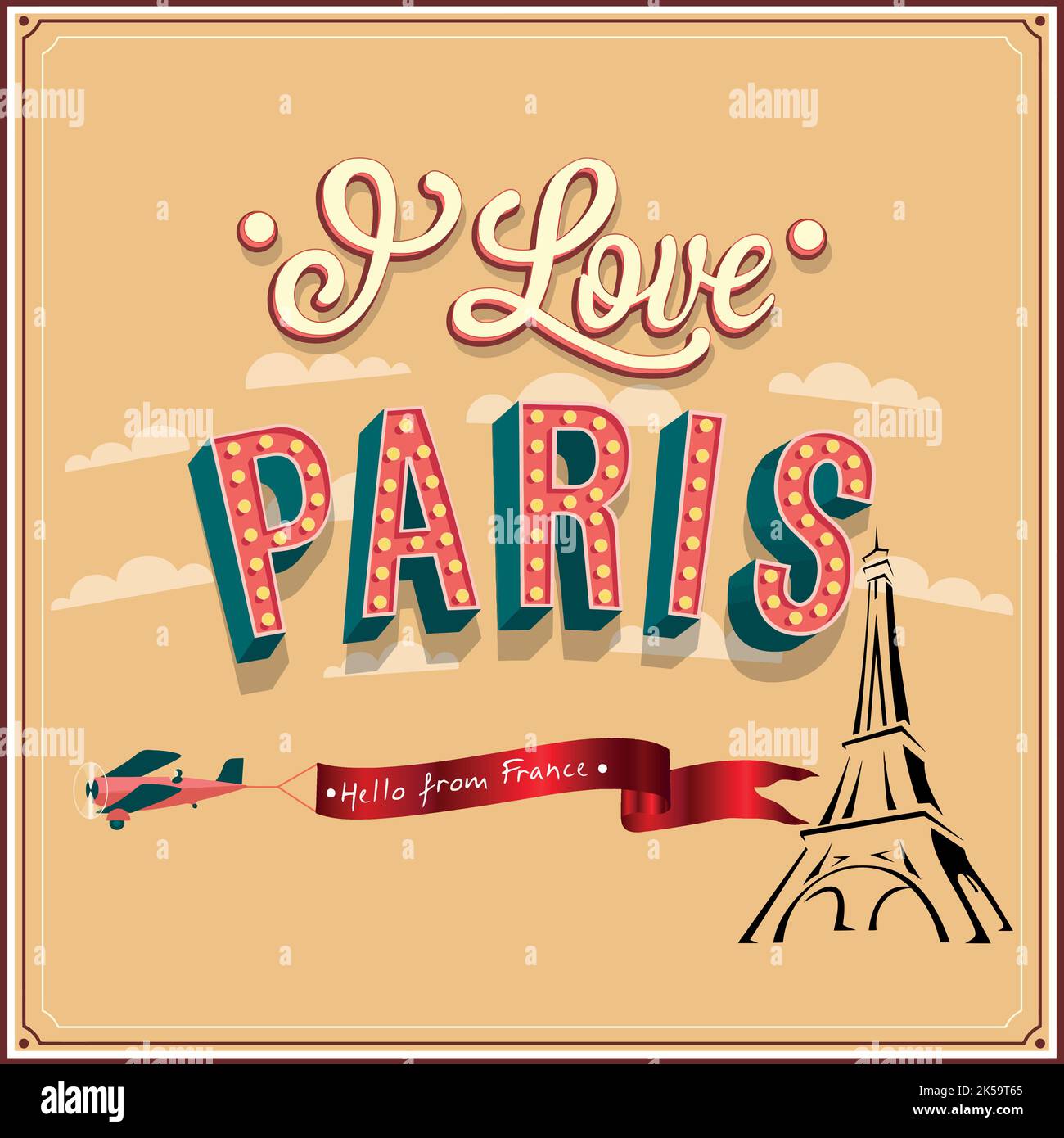 I love Paris clipart, illustration vector Stock Vector Image & Art - Alamy