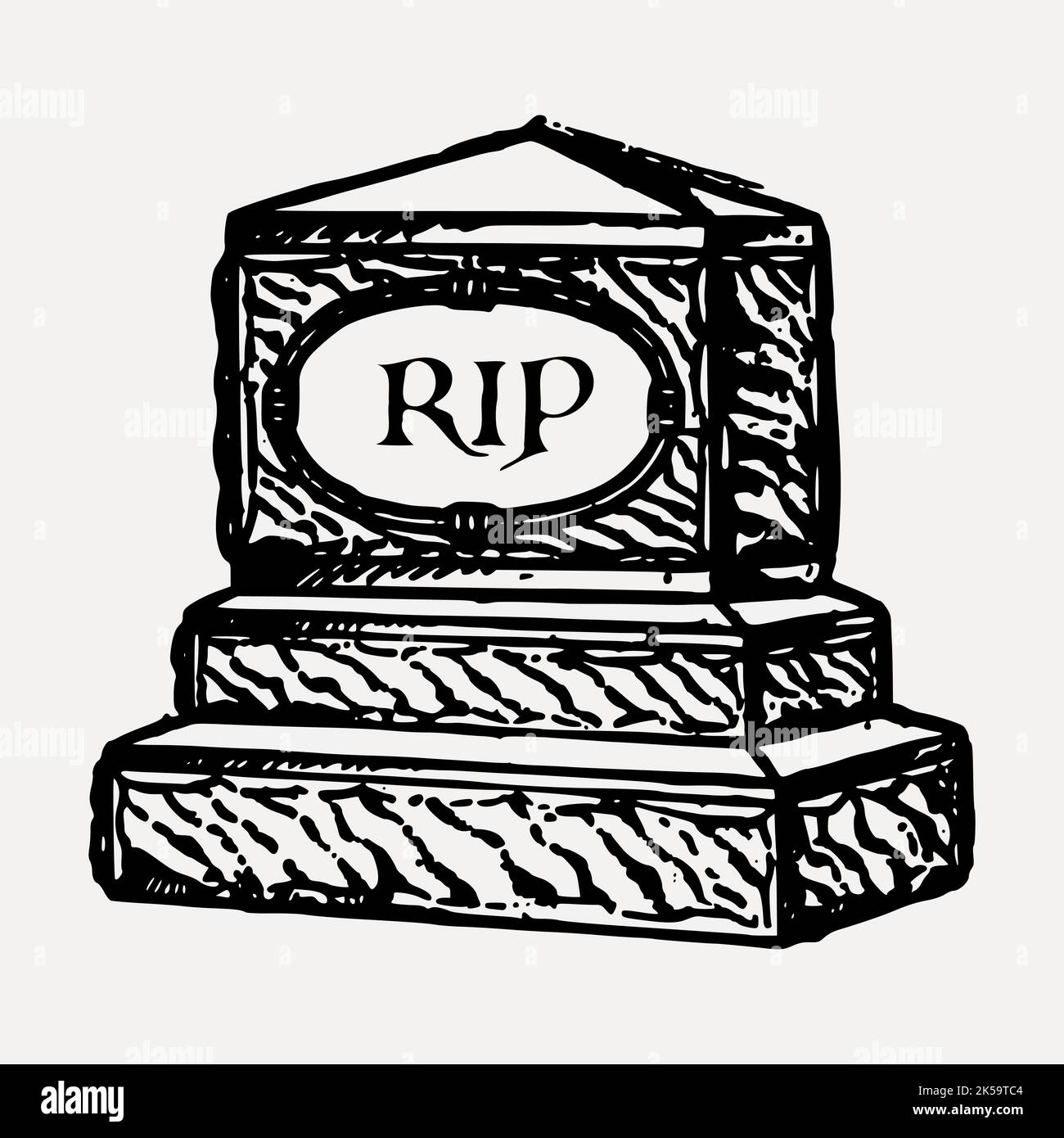 RIP tombstone clipart, vintage hand drawn vector Stock Vector Image & Art -  Alamy