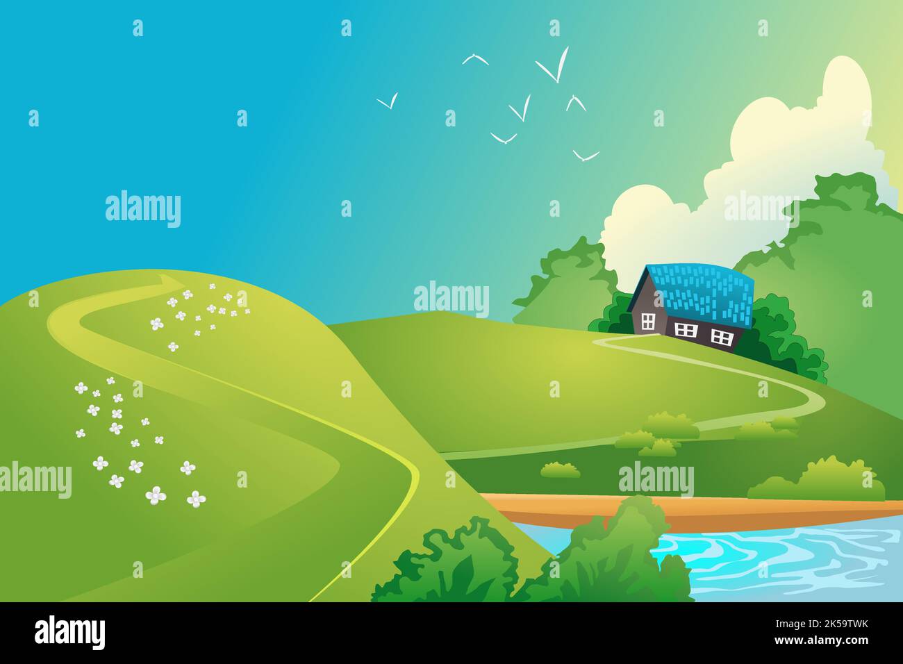 Countryside clipart, illustration vector Stock Vector Image & Art - Alamy