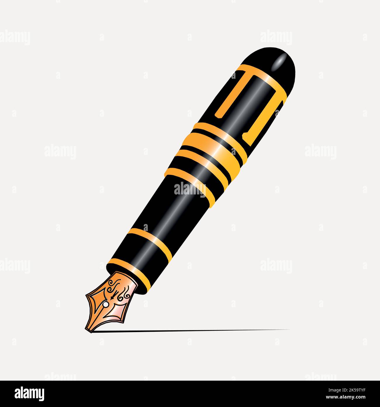 Fountain pen clipart, stationery illustration vector Stock Vector Image ...