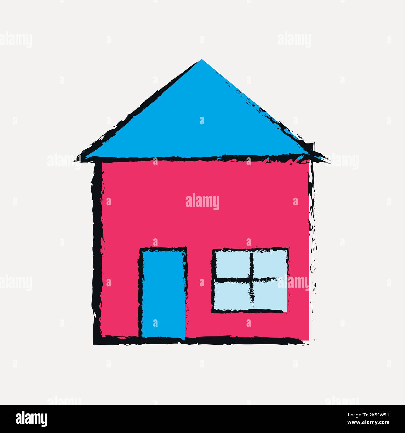 House crayon drawing vector Stock Vector Image & Art Alamy