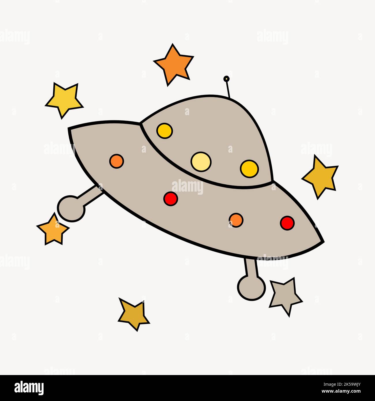 UFO spaceship clipart, cute doodle vector Stock Vector Image & Art - Alamy