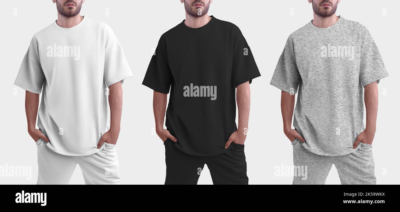 Mockup of an oversized men's t-shirt for design, print, pattern. Men's ...