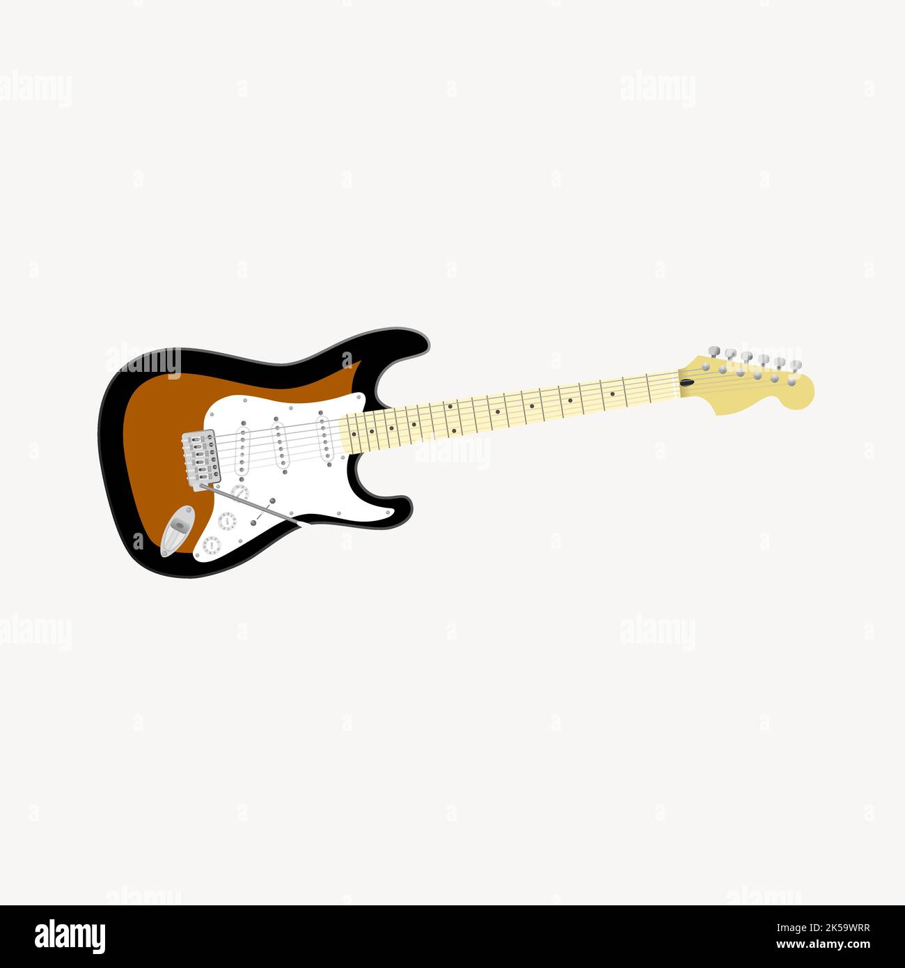 Electric guitar clipart, musical instrument illustration vector Stock