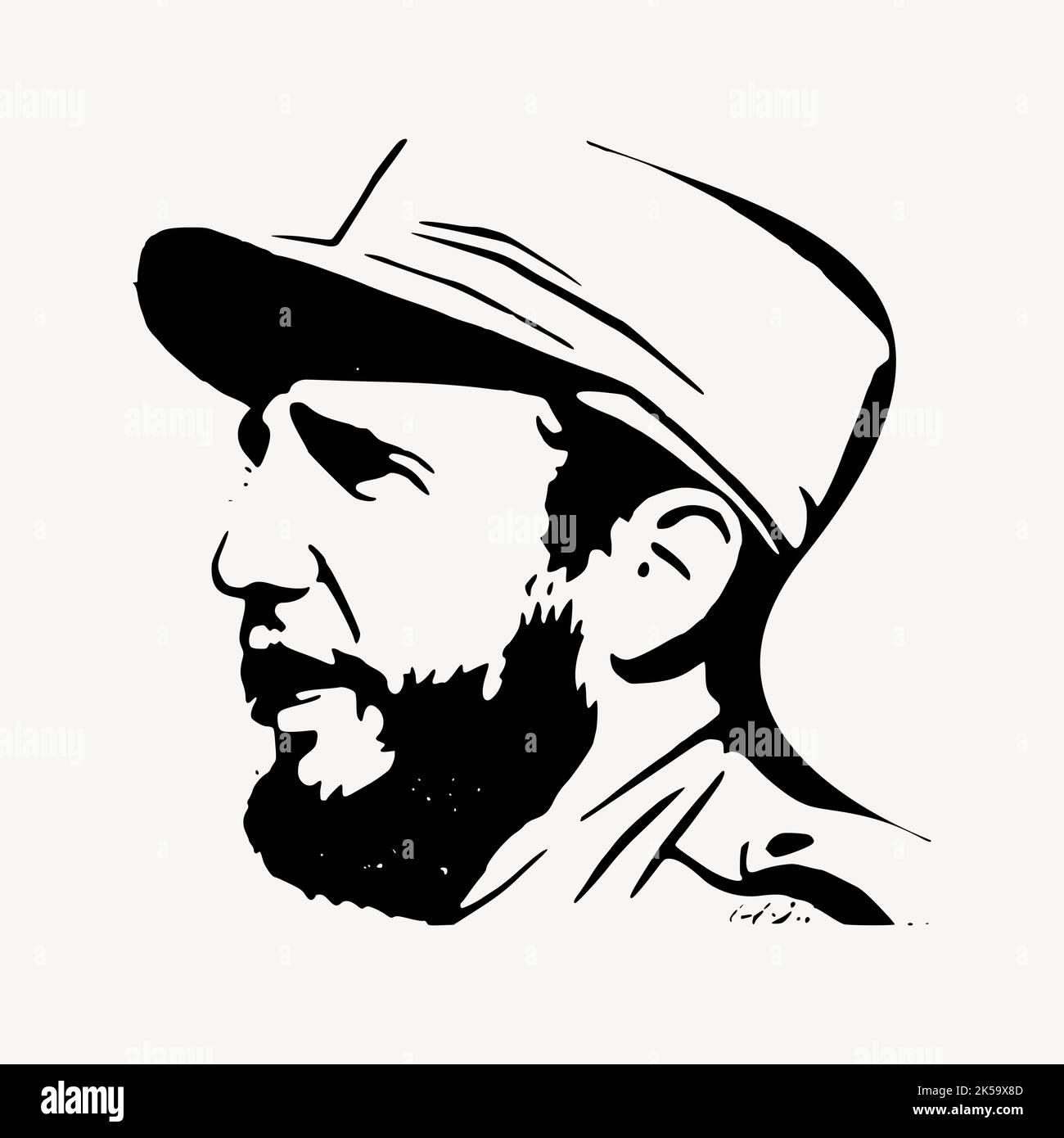Fidel Castro collage element vector. Stock Vector