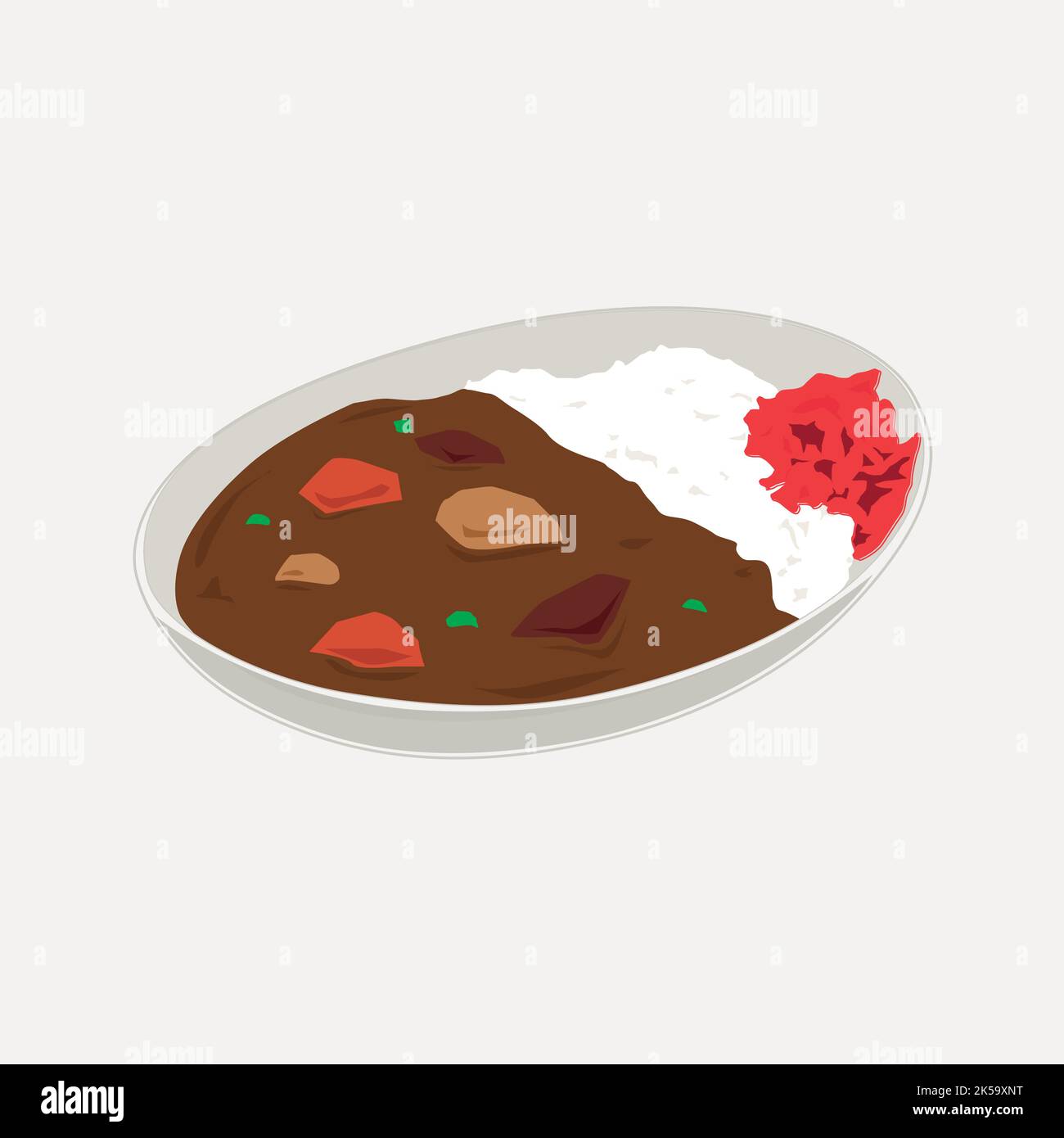 Japanese curry clipart, food illustration vector Stock Vector Image