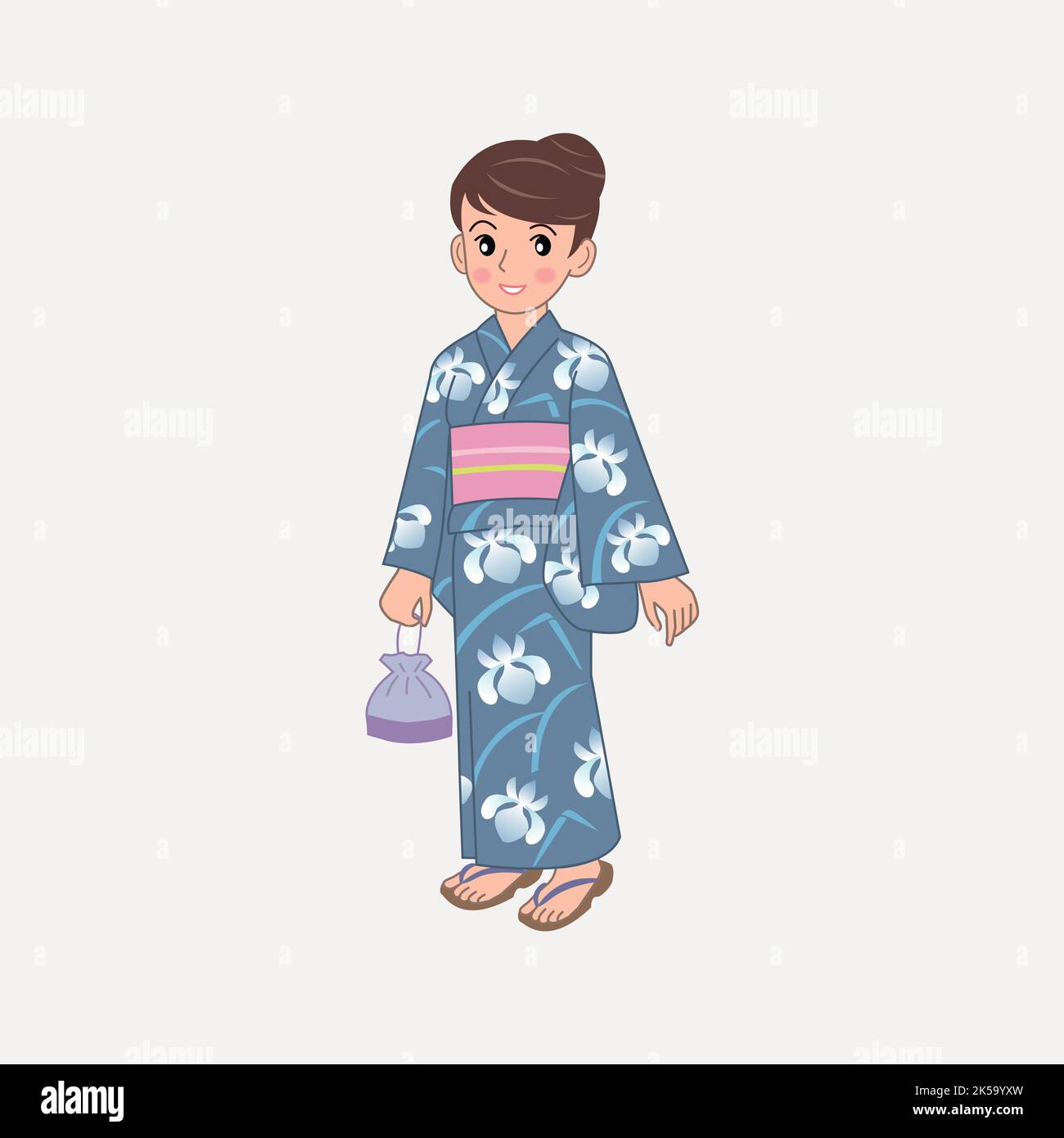Japanese kimono girl clipart vector Stock Vector Image & Art - Alamy