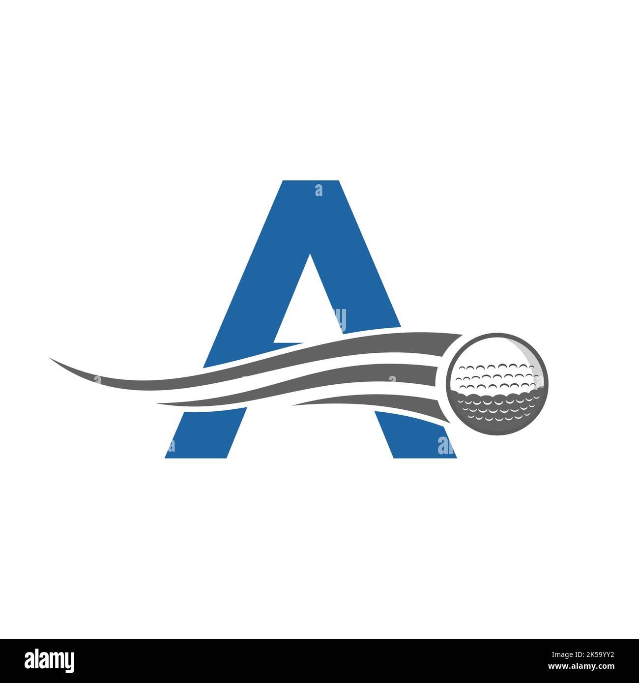 Letter A Golf Logo Symbol. Hockey Design Based Alphabet Vector Template ...