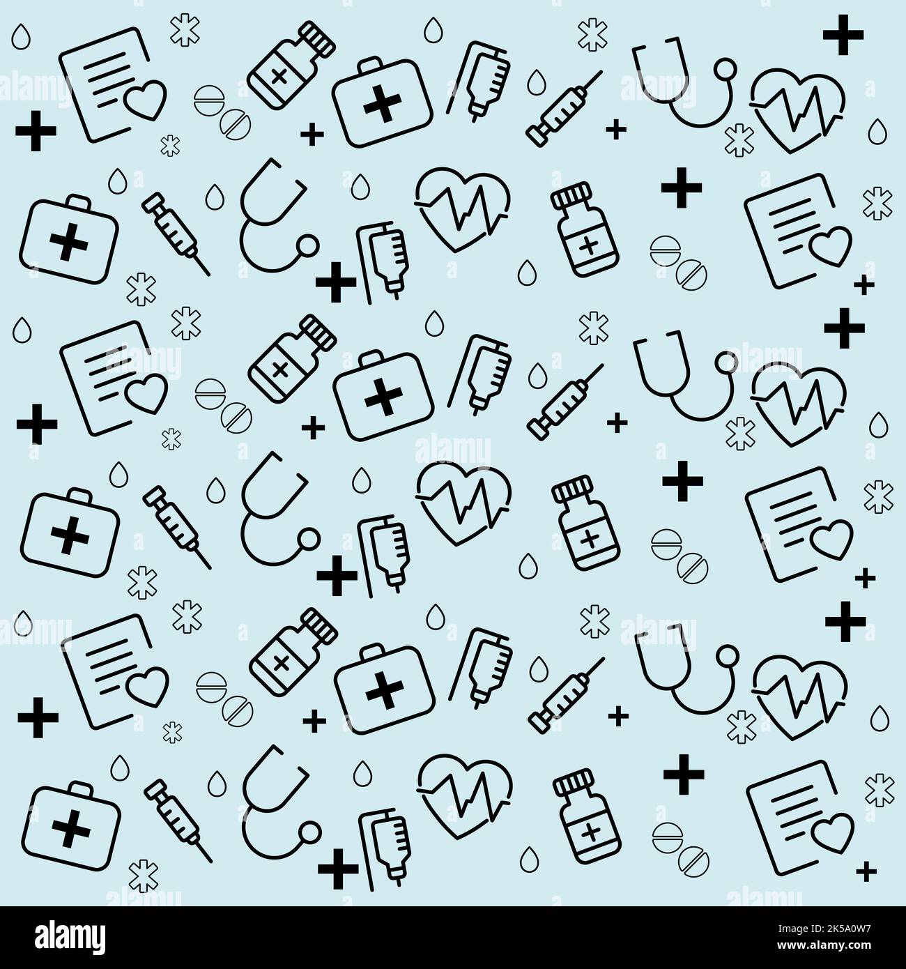 madical pattern with medicine elements and tablet illustration Stock ...