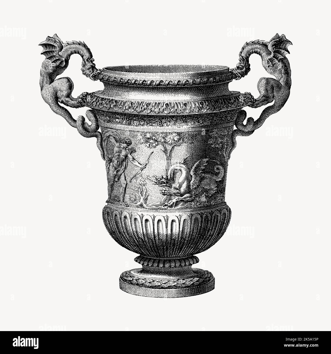 Ornate goblet clipart, vintage hand drawn vector Stock Vector Image