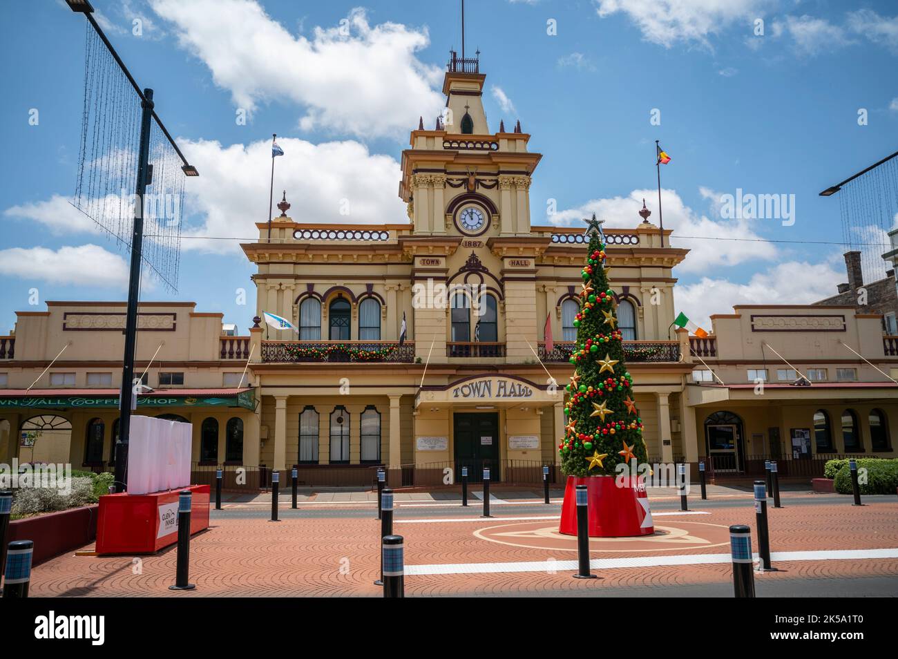 Front facade of the historic town hall in glen innes, new england, new