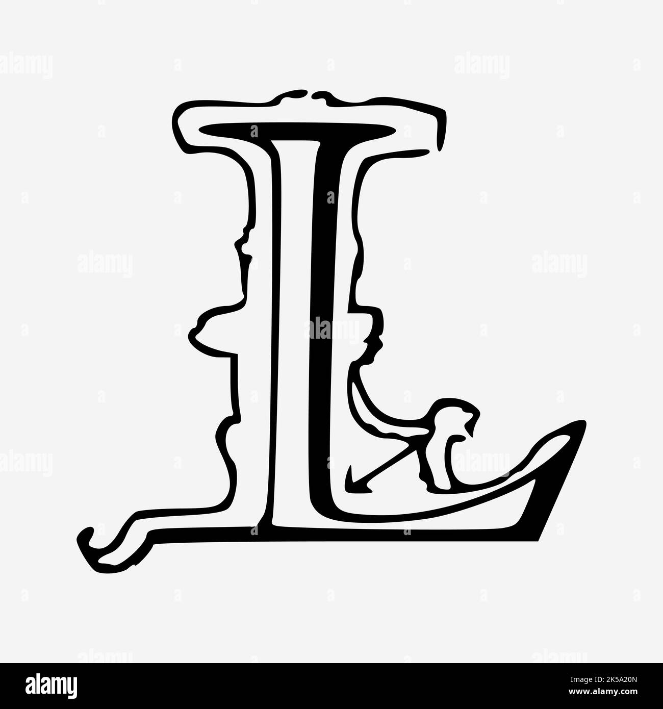 Letter L Clipart Black And White