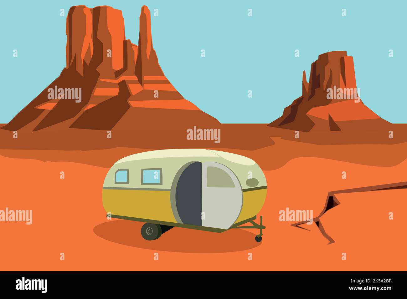 Desert camper clipart, illustration vector Stock Vector Image & Art - Alamy