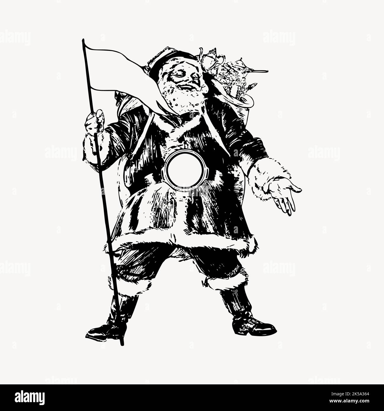 Vintage santa hand drawn clipart Stock Vector Images - Alamy