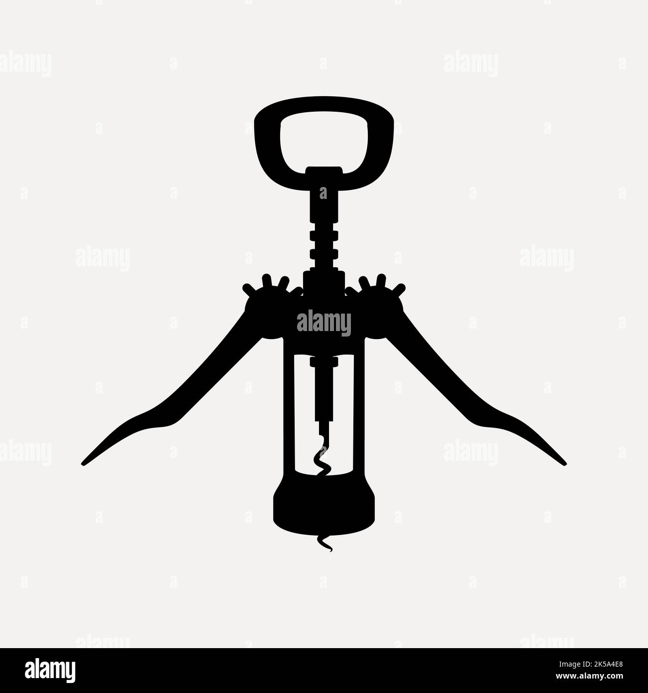 Wine opener silhouette clipart, object illustration vector Stock Vector
