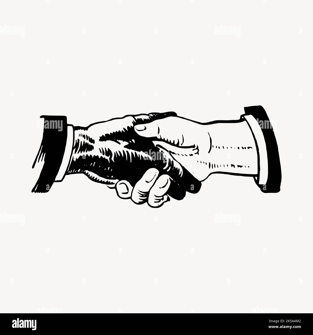 Handshake clipart, vintage hand drawn vector Stock Vector Image & Art ...