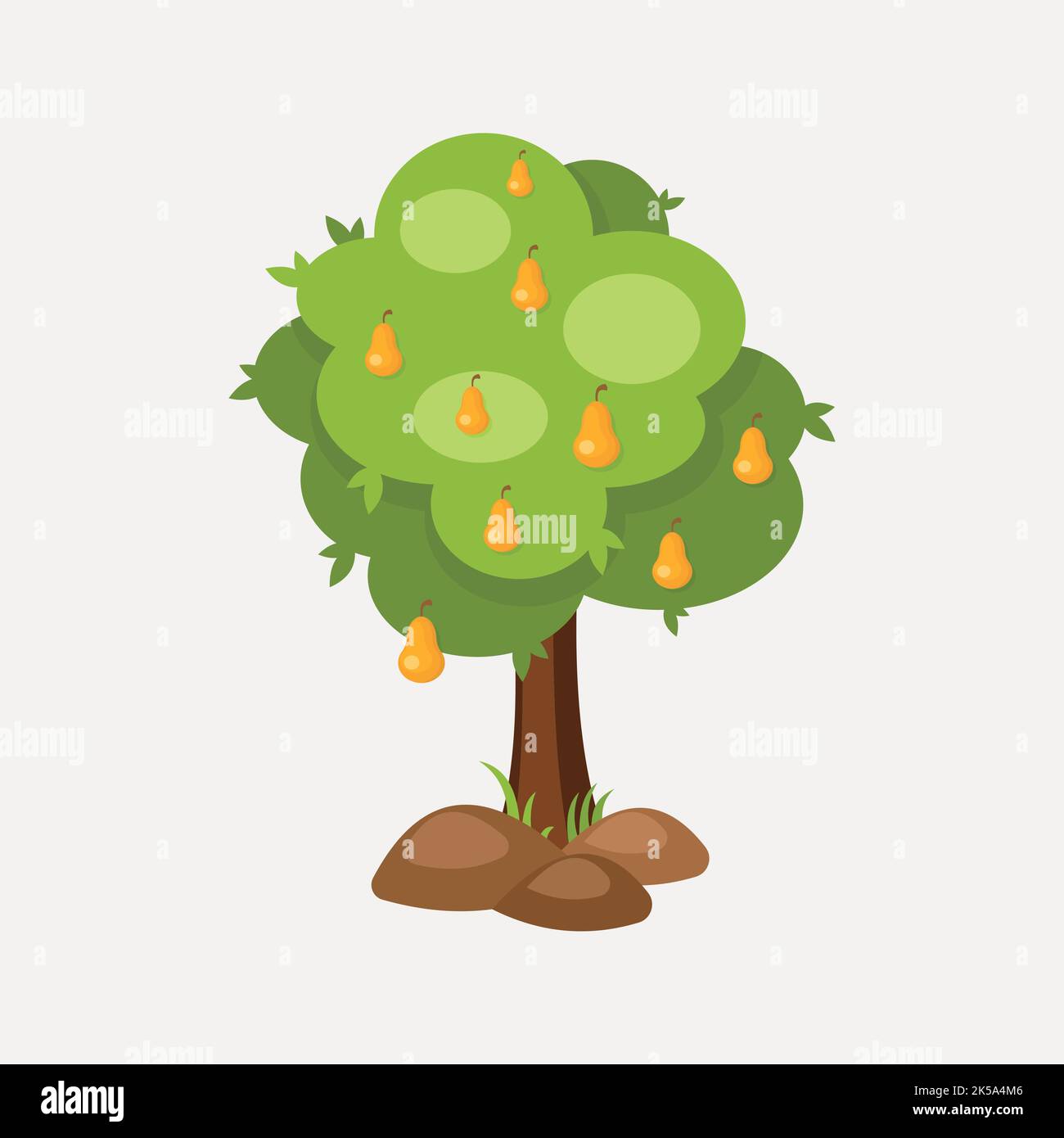 Pear tree clipart, agricultural illustration vector Stock Vector Image
