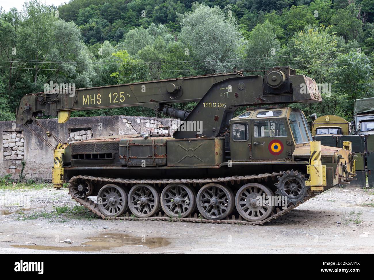 Lainici, Bumbesti-Jiu, Romania - July 10, 2022: Deprecated military equipment in Lainici, Bumbești-Jiu, Gorj, Romania. Stock Photo