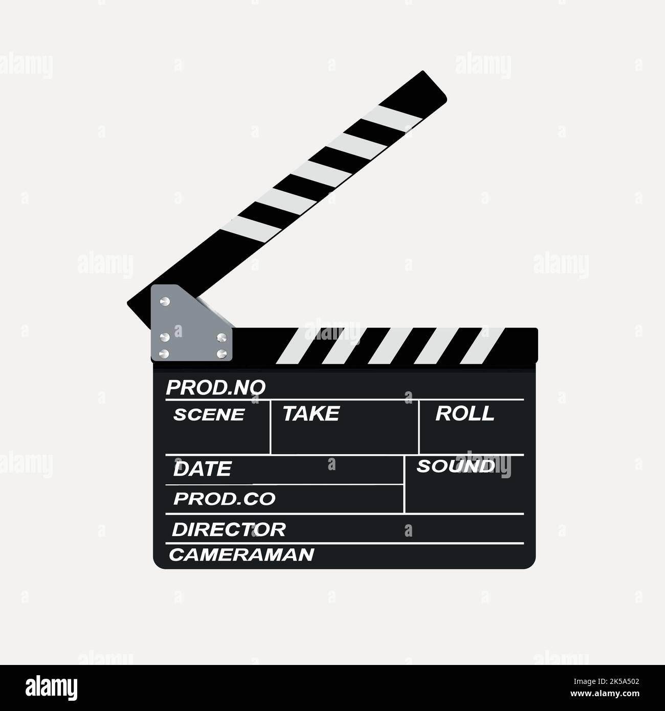 Movie clapper clipart, object illustration vector Stock Vector Image