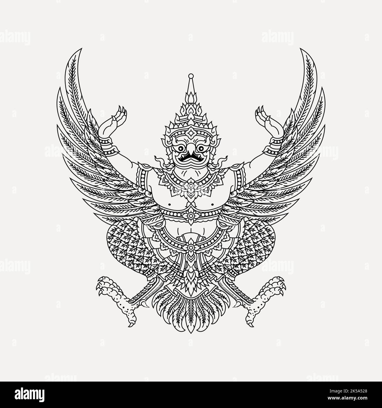 Thai Garuda Emblem Clipart Hinduism Illustration Vector Stock Vector