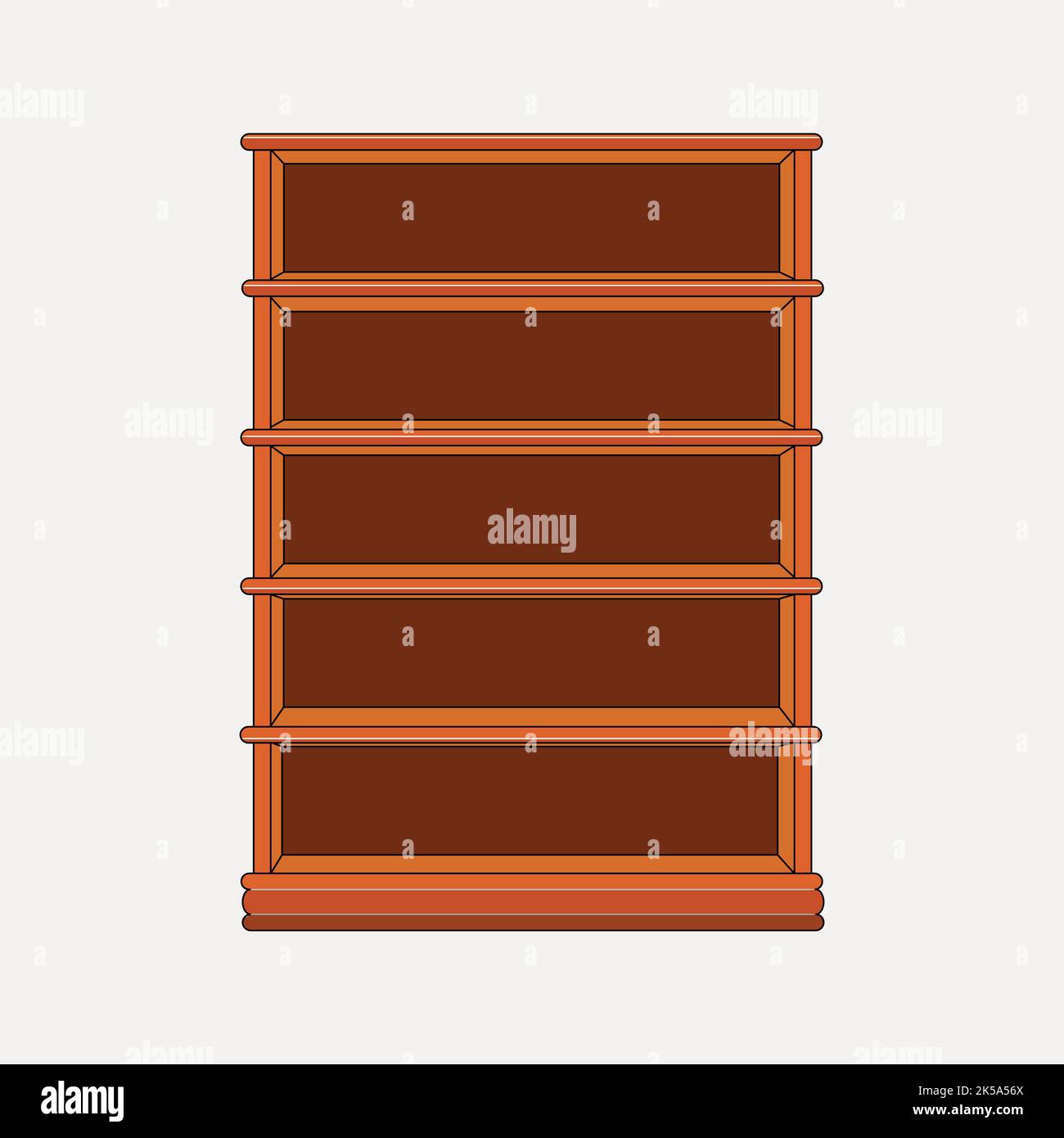 Empty wooden bookshelf clipart, furniture illustration vector Stock Vector Image & Art Alamy