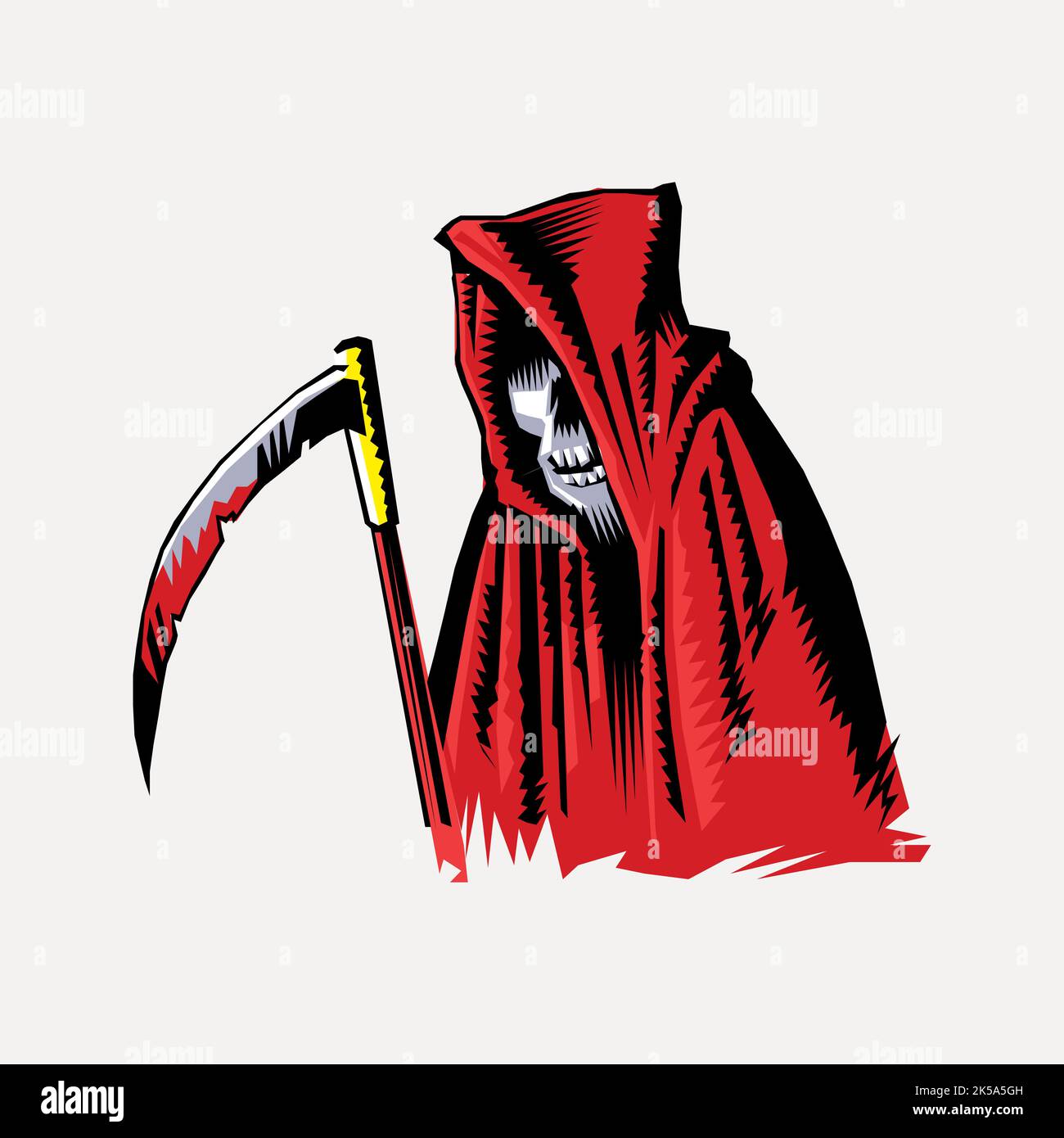 Grim Reaper clipart, Halloween illustration vector Stock Vector Image ...